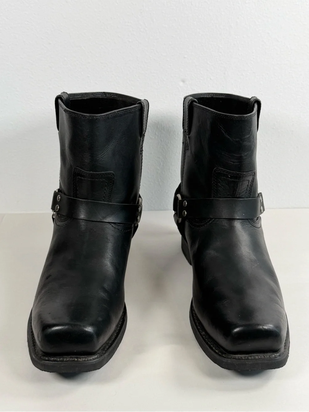 Eddie Moran Men’s Harness Boots Size 14 EE 76019W Black Leather Motorcycle Biker